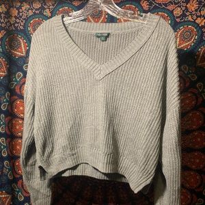 Gray Cropped Sweater